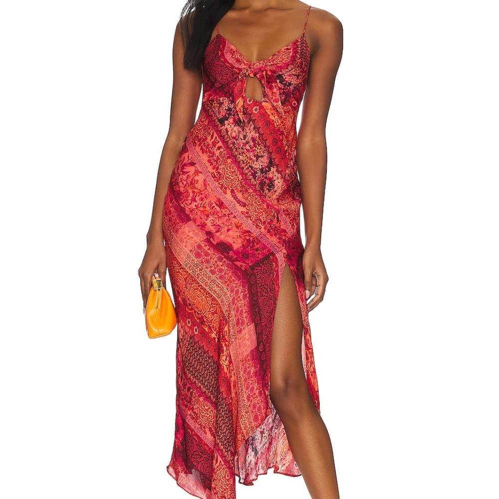 Alice + Olivia Harmony Asymmetrical Midi Dress